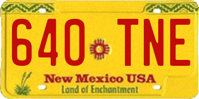 NM license plate 640TNE