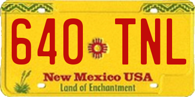 NM license plate 640TNL
