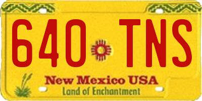 NM license plate 640TNS