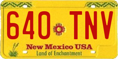 NM license plate 640TNV