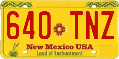 NM license plate 640TNZ