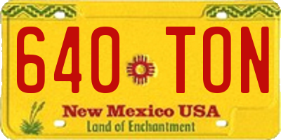 NM license plate 640TON