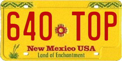 NM license plate 640TOP