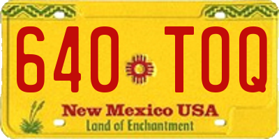 NM license plate 640TOQ