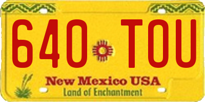 NM license plate 640TOU
