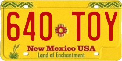 NM license plate 640TOY