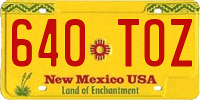 NM license plate 640TOZ