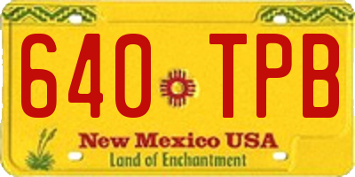 NM license plate 640TPB