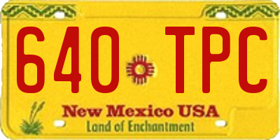 NM license plate 640TPC