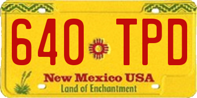 NM license plate 640TPD