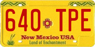 NM license plate 640TPE