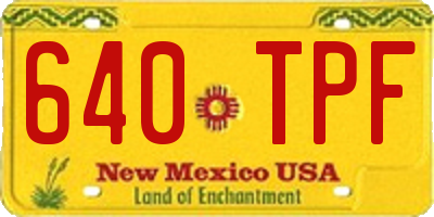NM license plate 640TPF