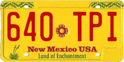 NM license plate 640TPI