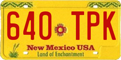 NM license plate 640TPK