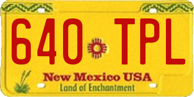 NM license plate 640TPL