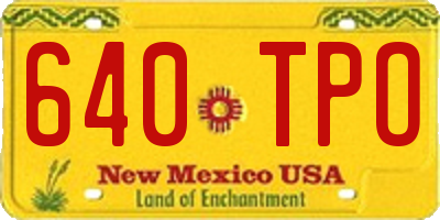NM license plate 640TPO