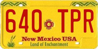 NM license plate 640TPR