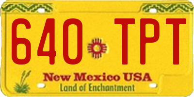 NM license plate 640TPT