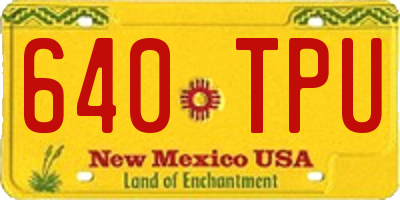 NM license plate 640TPU