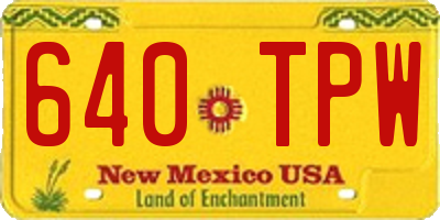 NM license plate 640TPW