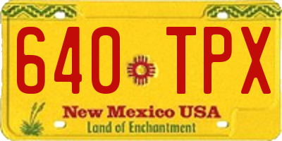 NM license plate 640TPX