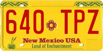 NM license plate 640TPZ