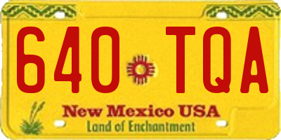 NM license plate 640TQA