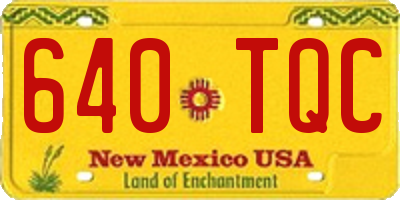 NM license plate 640TQC