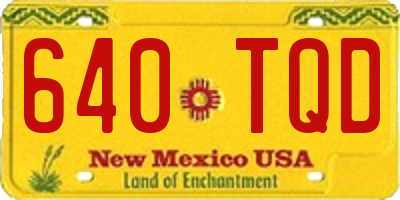 NM license plate 640TQD