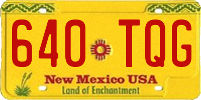 NM license plate 640TQG