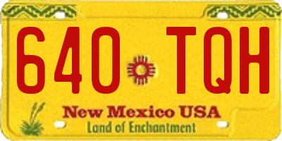NM license plate 640TQH