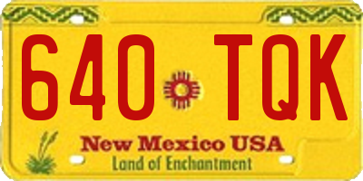 NM license plate 640TQK