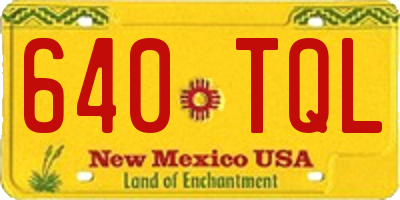 NM license plate 640TQL