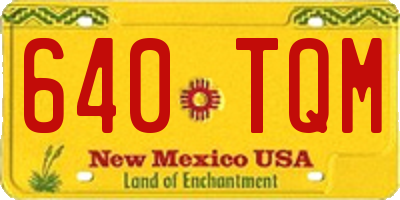 NM license plate 640TQM