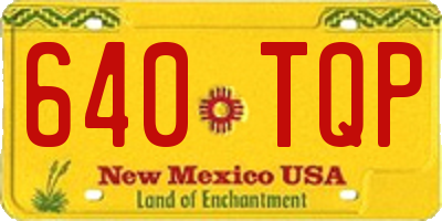 NM license plate 640TQP