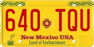 NM license plate 640TQU