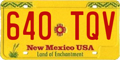 NM license plate 640TQV