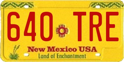 NM license plate 640TRE