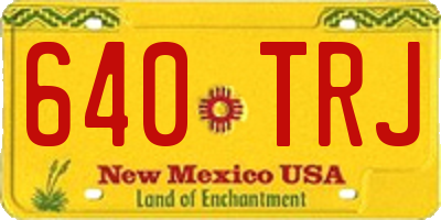 NM license plate 640TRJ