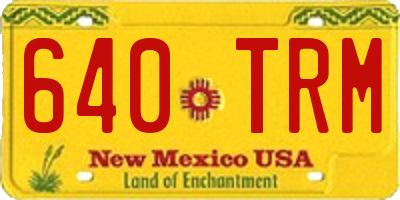 NM license plate 640TRM