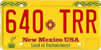 NM license plate 640TRR