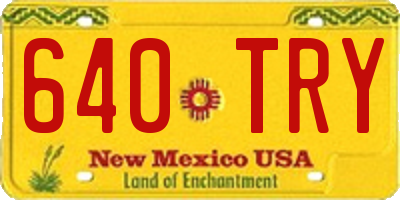 NM license plate 640TRY
