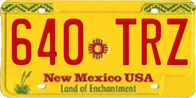 NM license plate 640TRZ
