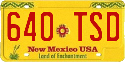 NM license plate 640TSD