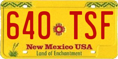 NM license plate 640TSF