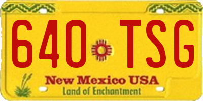 NM license plate 640TSG