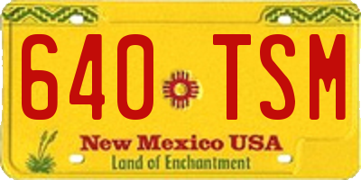 NM license plate 640TSM