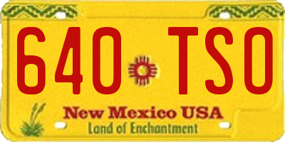 NM license plate 640TSO