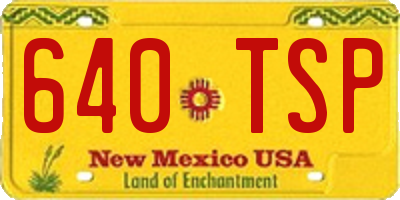 NM license plate 640TSP