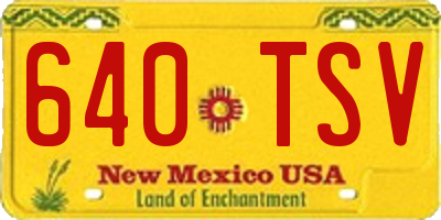 NM license plate 640TSV